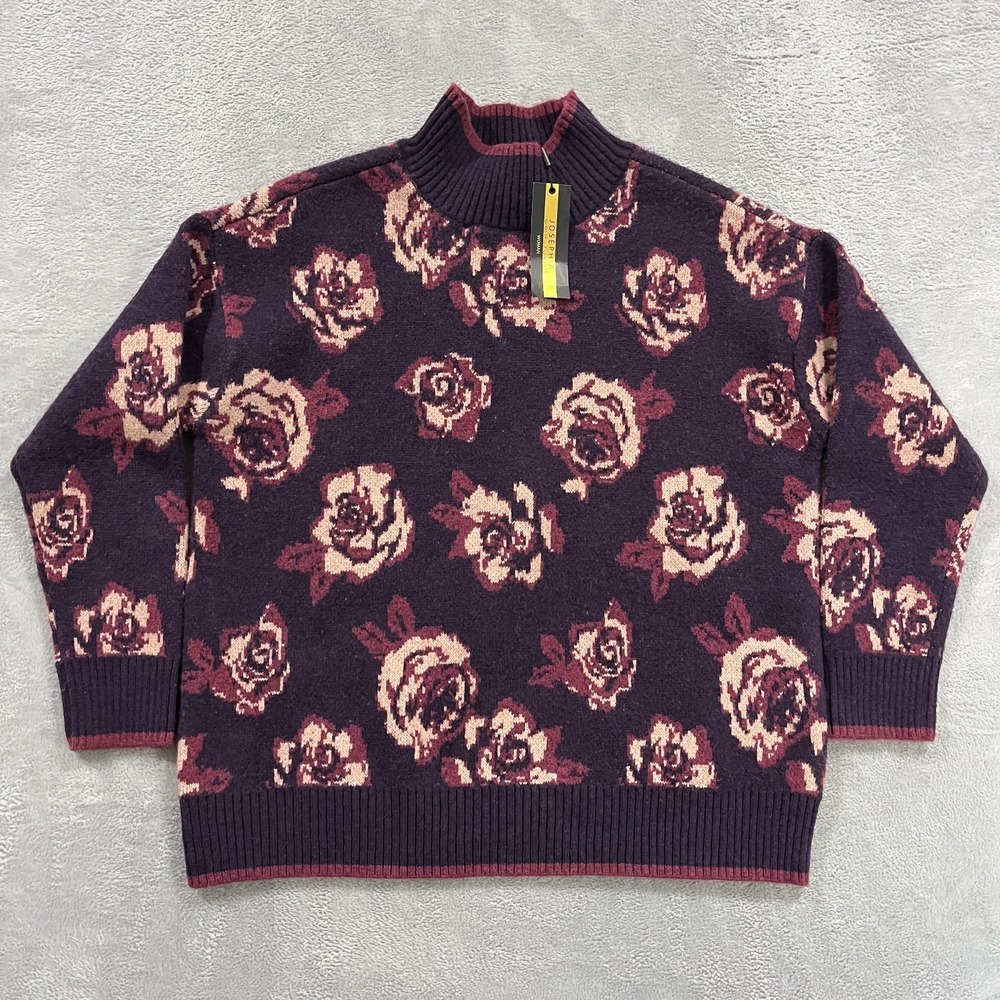 Joseph A Sweater Women's 1X Floral Roses Patchwork‎ Mock Neck Warm NWT
